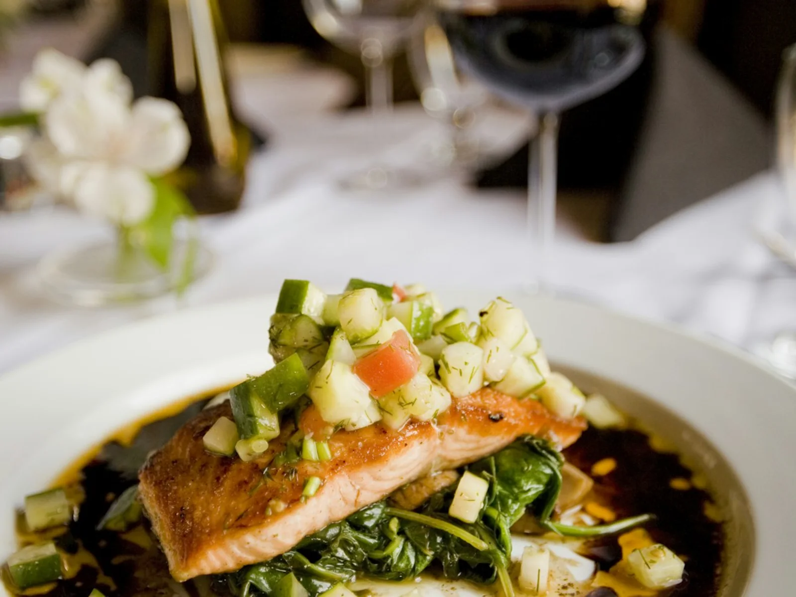 Pan-Seared Salmon with Cucumber Salsa